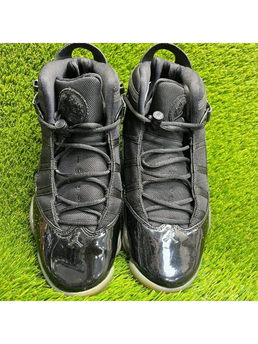 Nike Air Jordan 6 Rings Mens Size 10.5 Black Athletic Basketball Shoe Sneakers